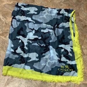 Coach neon & camouflage large scarf